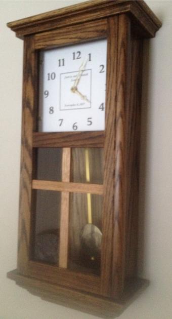 Click to enlarge image  - Wall Box Clocks with Exposed Pendulums - Old World Style Wall Clock